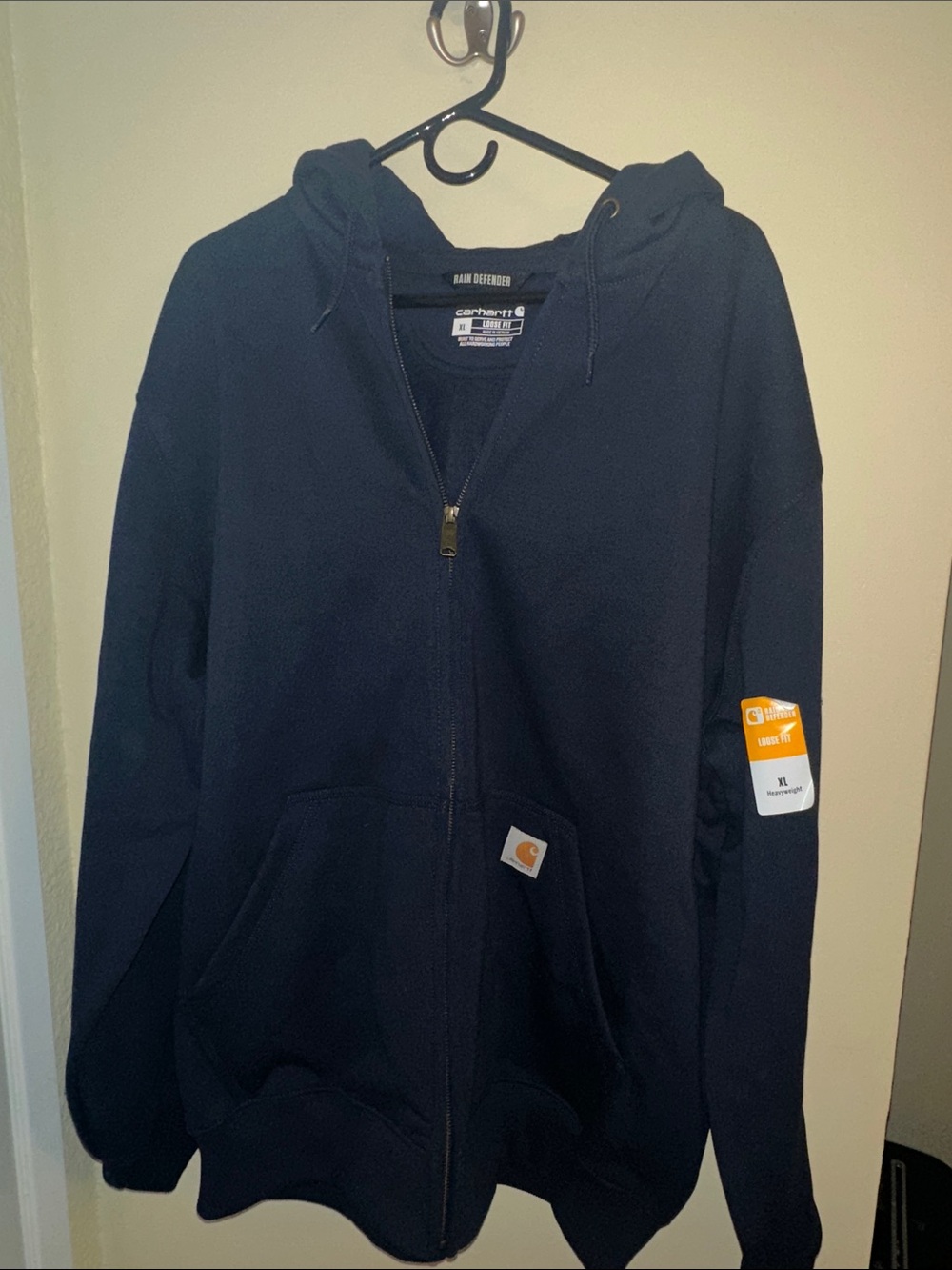 Carhartt Rain Defender Black  Loose Fit Heavyweight Full Zip Sweatshirt. NWT